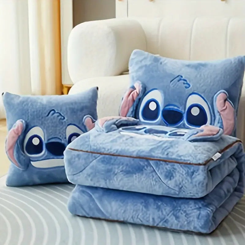 CuddleCloud™ 2-en-1 Coussin et Couverture Kawaii Multifonction