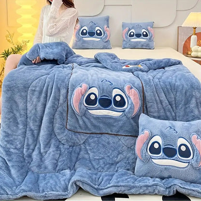 CuddleCloud™ 2-en-1 Coussin et Couverture Kawaii Multifonction