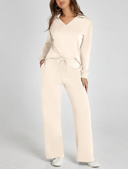 Costume décontracté femme zip et pantalon large
