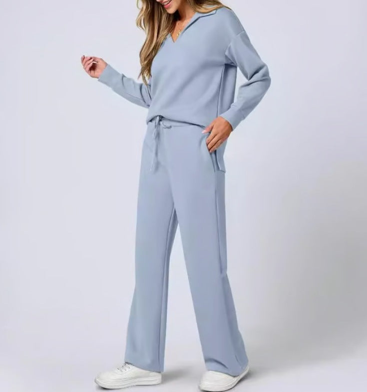 Costume décontracté femme zip et pantalon large