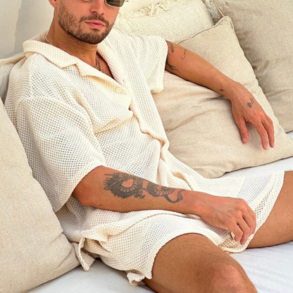 Ensemble Homme Décontracté Coton | Chemise et Short