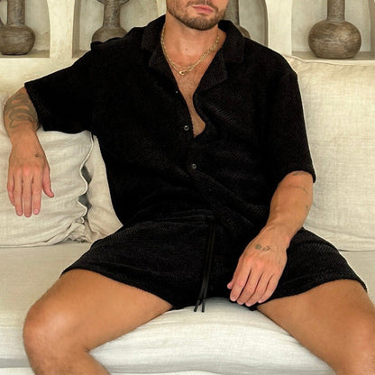 Ensemble Homme Décontracté Coton | Chemise et Short