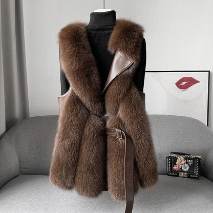 Gilet Fourrure Artificielle Zippé Chic pour Femme - PanierRoyale