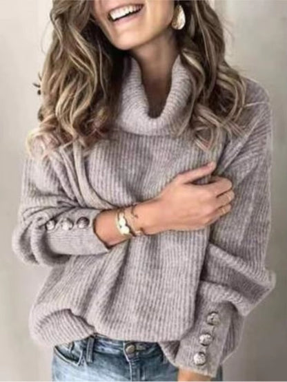 Pull Col Roulé Femme Chic Élégant