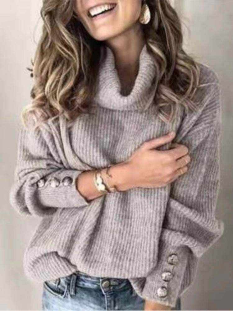 Pull à Col Roulé Féminin et Élégant