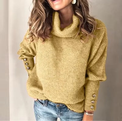 Pull Col Roulé Femme Chic Élégant