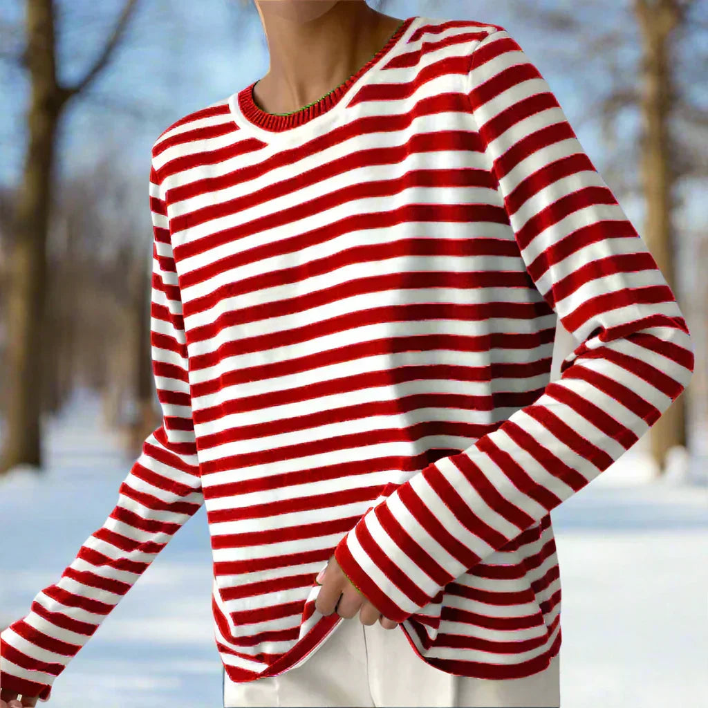 Chemise femme rayée décontractée manches longues