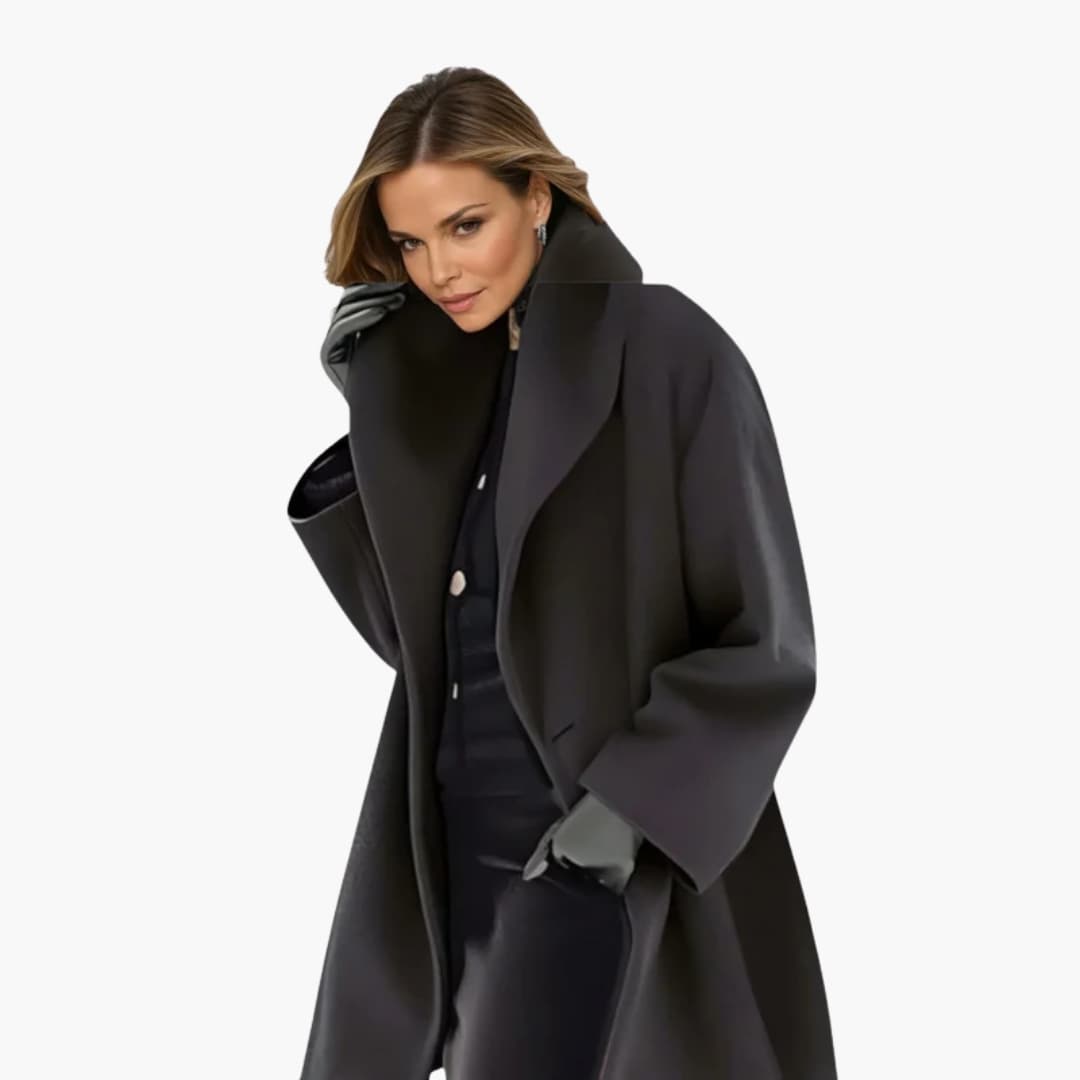 Manteau Femme Élégant Mi-Long Col Dégagé → Manteau Mi-Long Femme Chic avec Col Dégagé