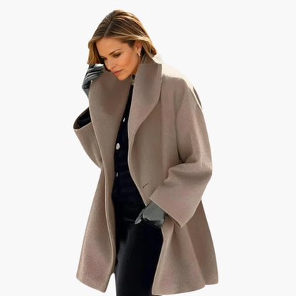 Manteau Femme Élégant Mi-Long Col Dégagé → Manteau Mi-Long Femme Chic avec Col Dégagé