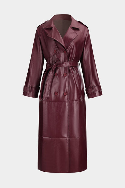 Trenchcoat en cuir synthétique élégant et robuste - BerlinGlamour