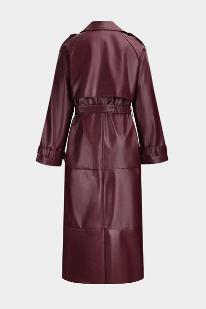 Trenchcoat en cuir synthétique élégant et robuste