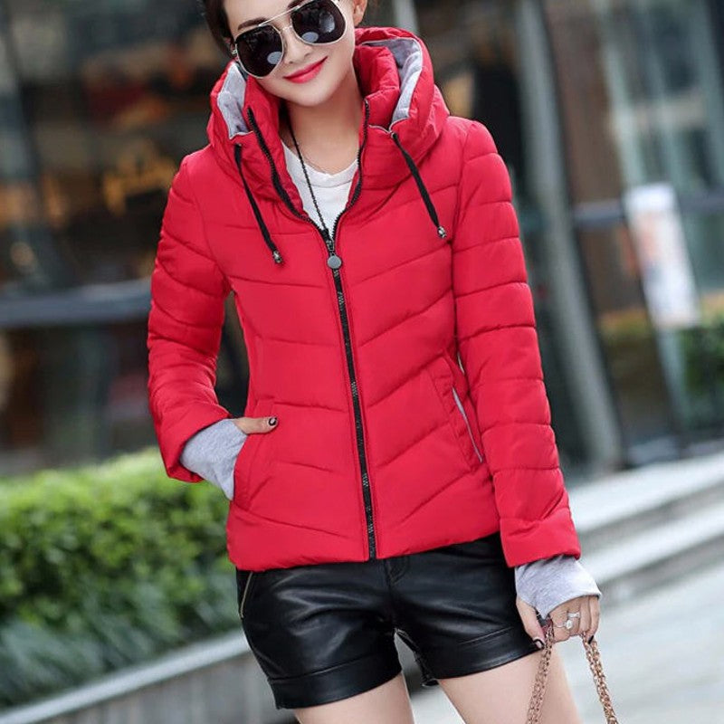 Veste D'hiver Longue Femme Capuche et Fermeture Éclair