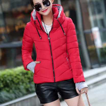 Veste D'hiver Longue Femme Capuche et Fermeture Éclair