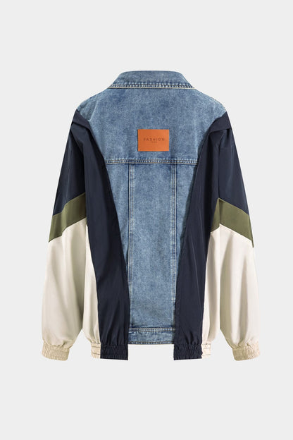 Veste en denim et nylon décontractée et originale