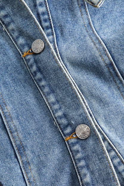 Veste en denim et nylon décontractée et originale