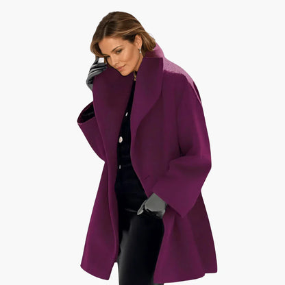 Manteau Femme Élégant Mi-Long Col Dégagé → Manteau Mi-Long Femme Chic avec Col Dégagé