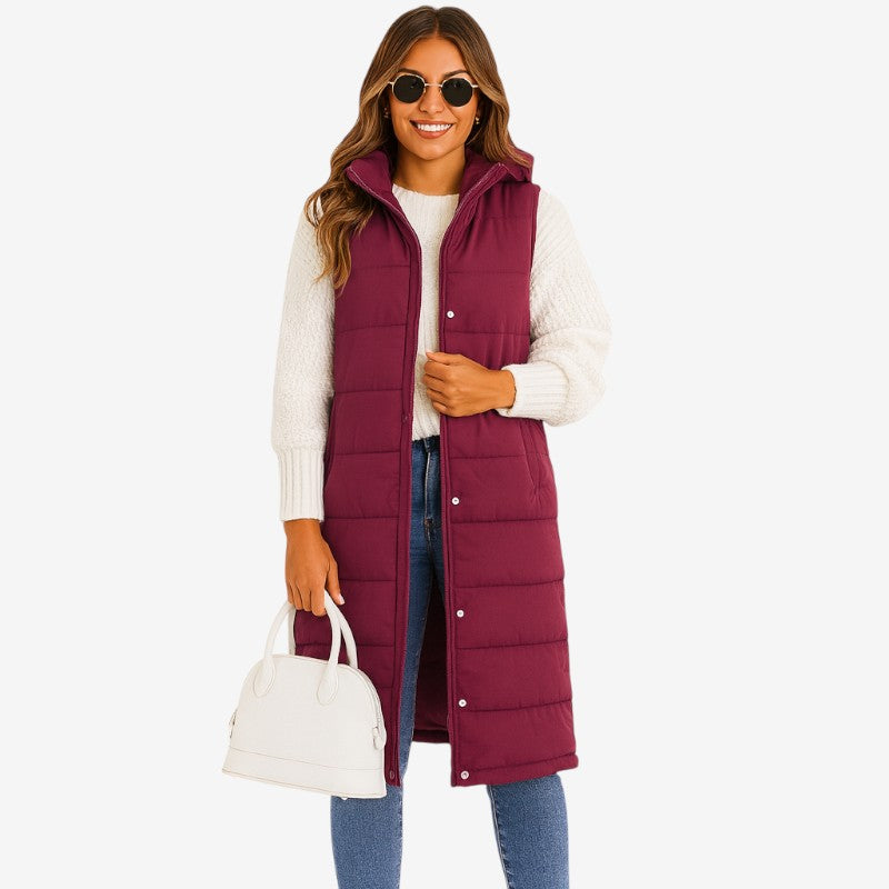Blouson Dégagé avec Capuche et Fermeture Éclair