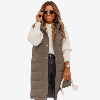 Blouson Dégagé avec Capuche et Fermeture Éclair