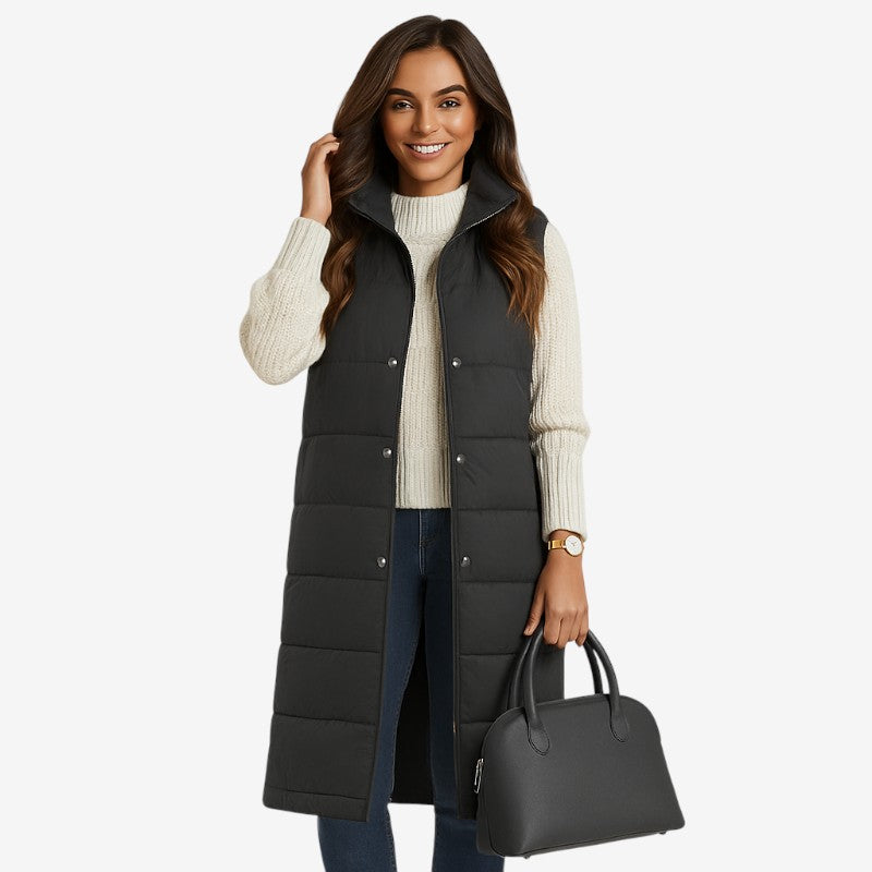Blouson Dégagé avec Capuche et Fermeture Éclair