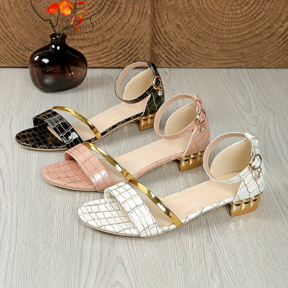 Marchelia™ – Sandales Femme Chic et Confortables à Talon Épais Été
