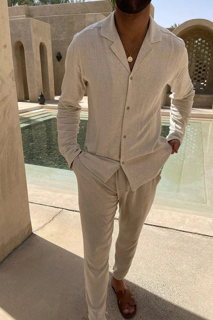 Costume Homme Lin Coton Été - Ensemble Chemise et Pantalon - BerlinGlamour