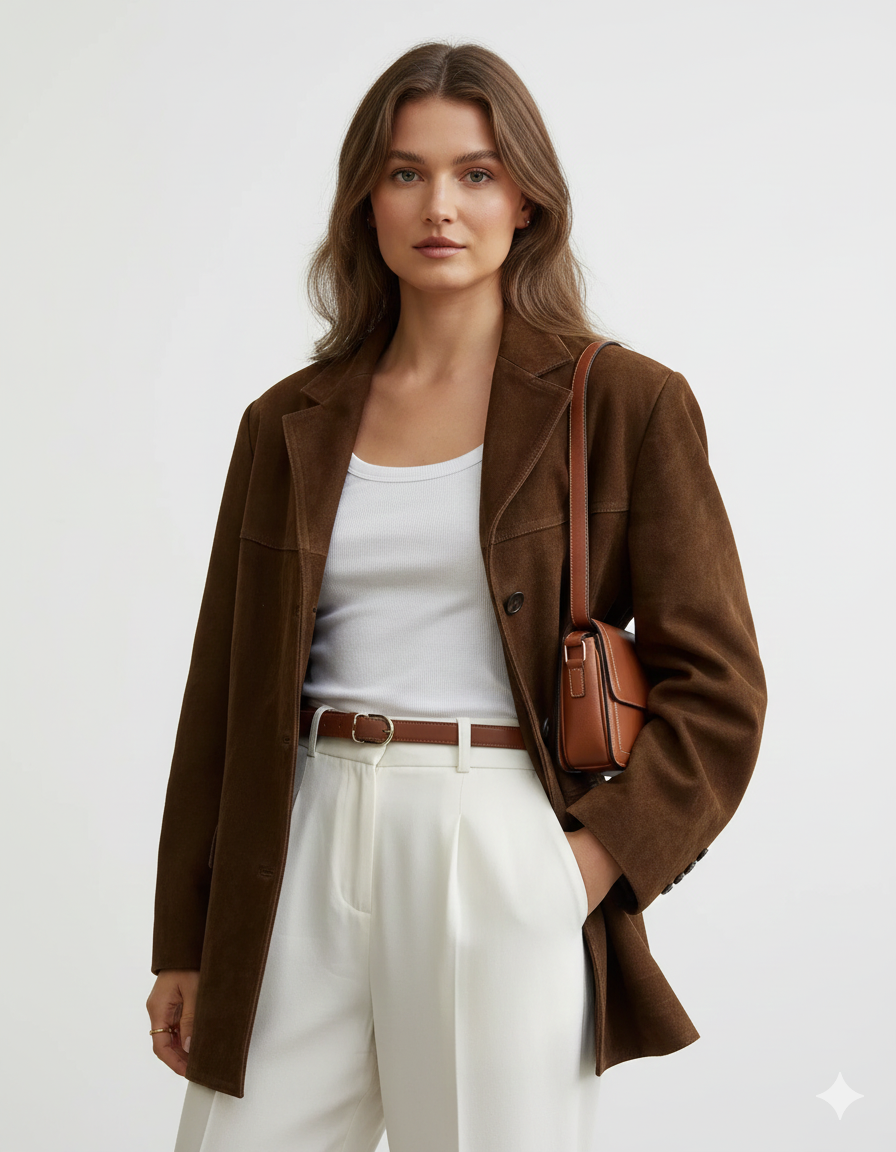 Veste Femme Brun Stretch Chic et Confortable