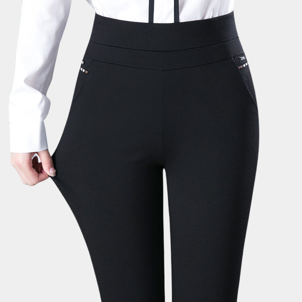 Pantalon Femme Élastique Taille Haute Confortable - PanierRoyale