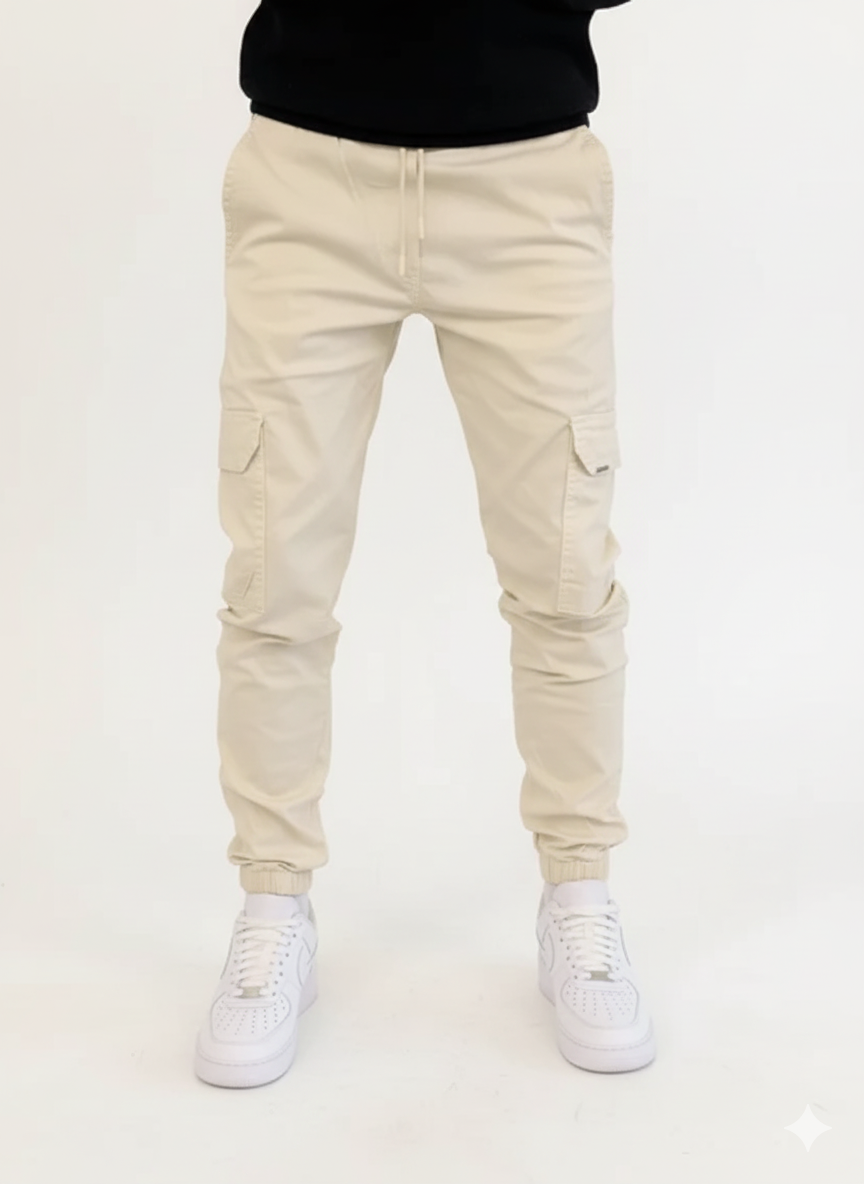 Pantalon Jogger Homme Sport Chic avec Ceinture Élastique et Poches Côtelées