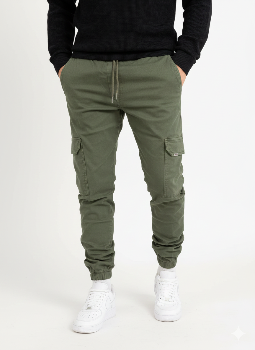 Pantalon Jogger Homme Sport Chic avec Ceinture Élastique et Poches Côtelées