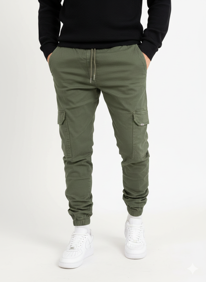 Pantalon Jogger Homme Sport Chic avec Ceinture Élastique et Poches Côtelées