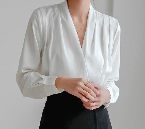 Blouse Soirée Élégante à Manches Bouffantes