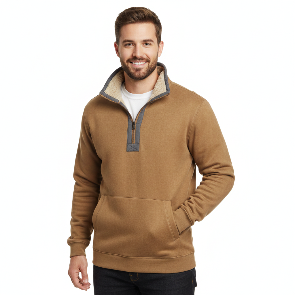 Pull Over Homme Fleece Doux et Chaud