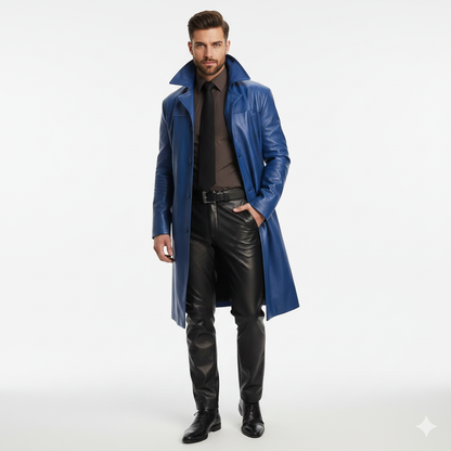 Manteau Homme Long Élégant en Trench Classique