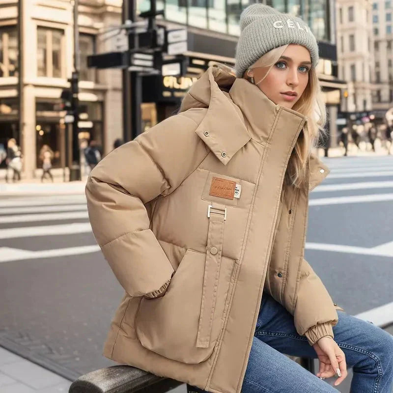 Veste Femme Matelassée Capuche Coupe Confort Hiver