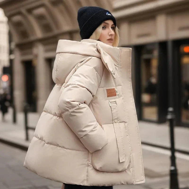 Veste Femme Matelassée Capuche Coupe Confort Hiver