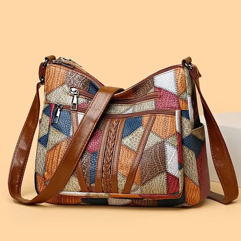 Sac à Main Cuir Femelle avec Poches Intérieures et Fermeture Éclair - PanierRoyale