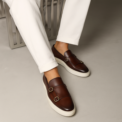 Chaussures Loafers Homme Cuir à Boucle Élégant