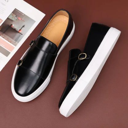 Chaussures Loafers Homme Cuir à Boucle Élégant