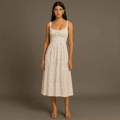 Robe Été Florale Élégante avec Bretelles Ajustables - PanierRoyale