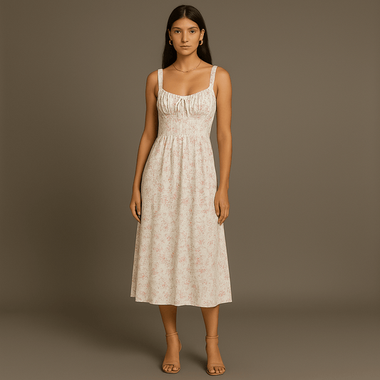 Robe Été Florale Élégante avec Bretelles Ajustables - PanierRoyale