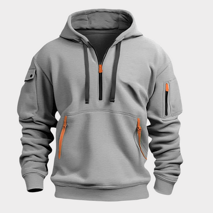 Sweat à Capuche Gris Taille Large - PanierRoyale