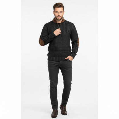 Pull Homme Coton Doux Zippé Taille Classique