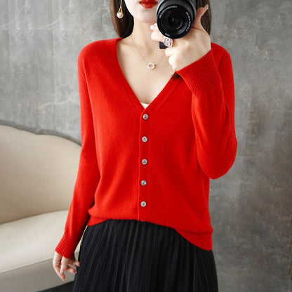Cardigan Femme Élégant Col V