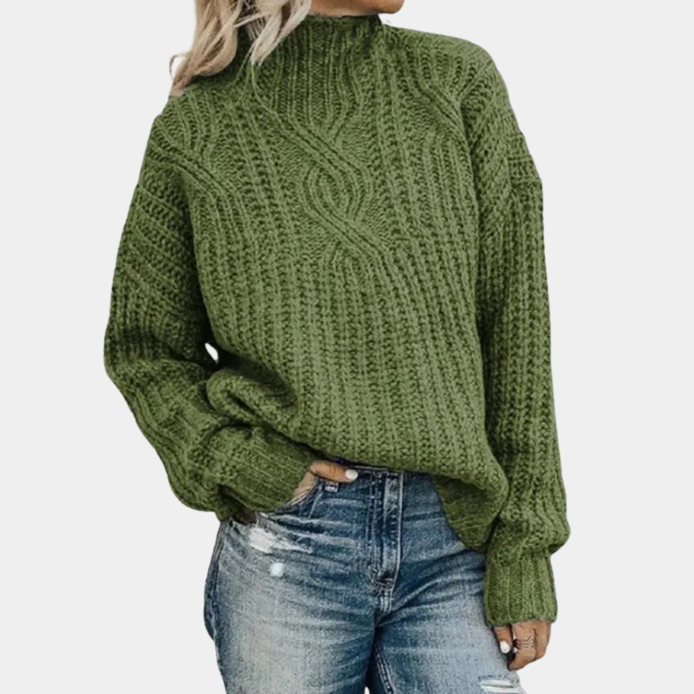 Pull Femme Col Montant Chaud et Élégant pour Hiver - PanierRoyale