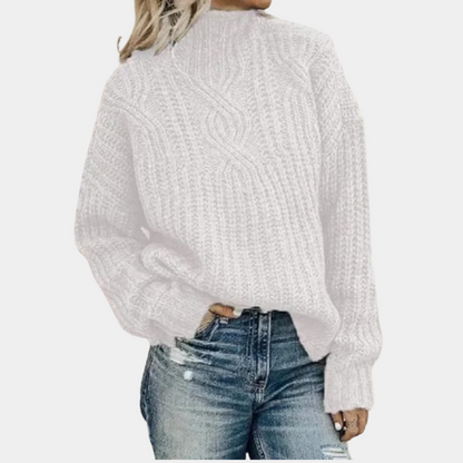Pull Femme Col Montant Chaud et Élégant pour Hiver