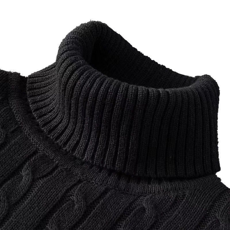 Pull Homme Hiver Col Roulé Doux et Confortable