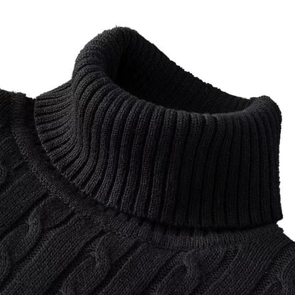 Pull Homme Hiver Col Roulé Doux et Confortable