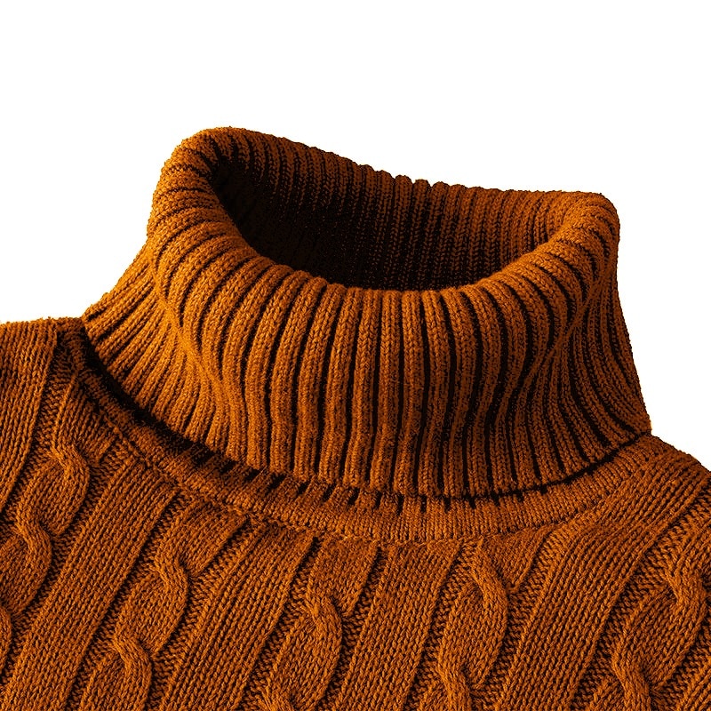 Pull Homme Hiver Col Roulé Doux et Confortable