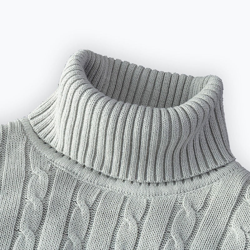 Pull Homme Hiver Col Roulé Doux et Confortable