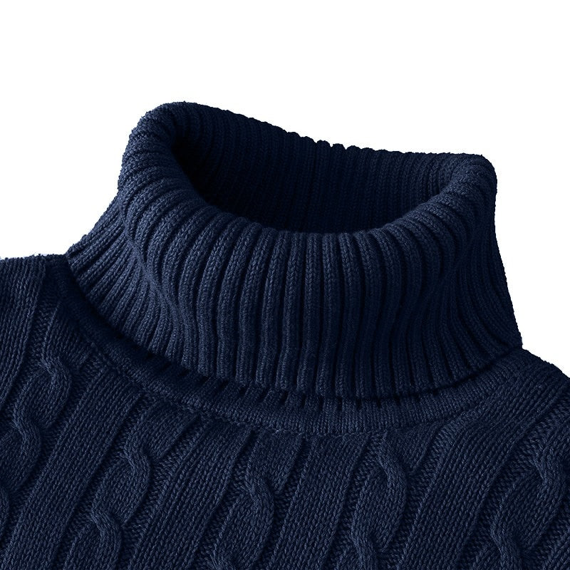 Pull Homme Hiver Col Roulé Doux et Confortable